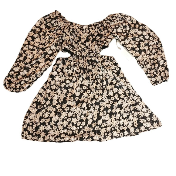 NWT ASTR the label RUFFLE SQUARE NECK SIDE CUTOUT MINI DRESS - Picture 8 of 16